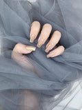 Golden Blush: Nude gold everyday Press on nails Salon-quality Mani AU