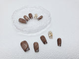 Astral Sands: Brown Shimmer Magnetic Press on Nails Instant